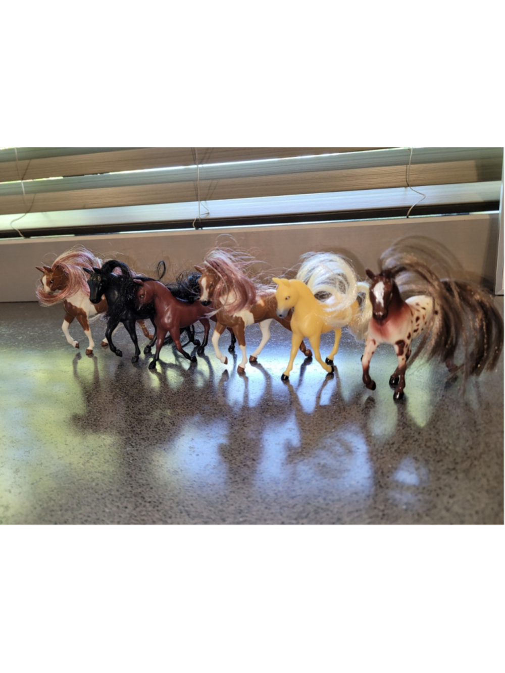 Lanard Toy Horses Lot of 6 2003 Pony Figures Rooted Mane/Tail Royal Breeds Show